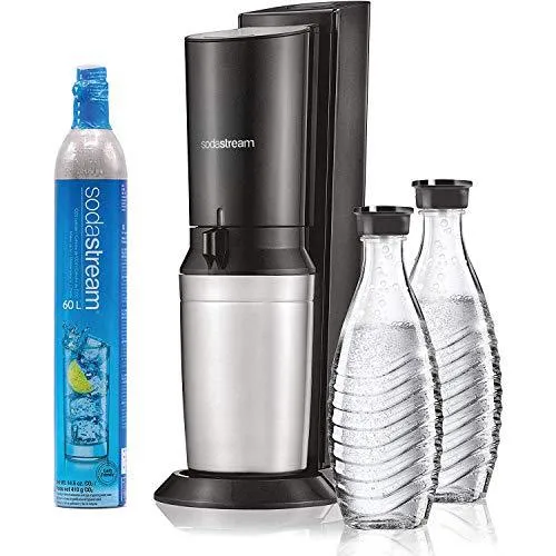 SodaStream Aqua Fizz Sparkling Water Machine (Black) with Co2 & Glass Carafes