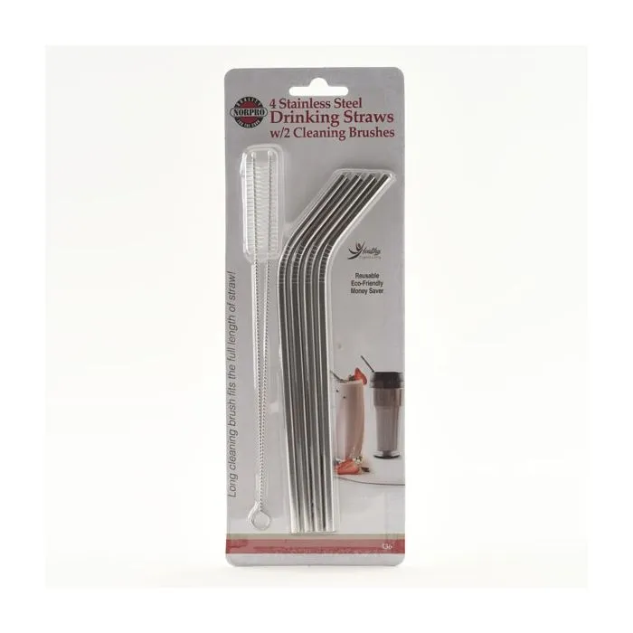 Straws Stainless Steel 4pk