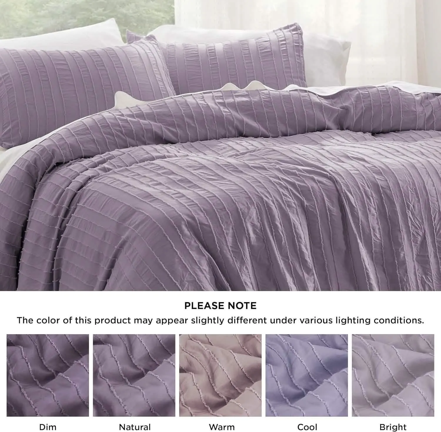 Striped Tufted Embroidery Duvet Cover Set