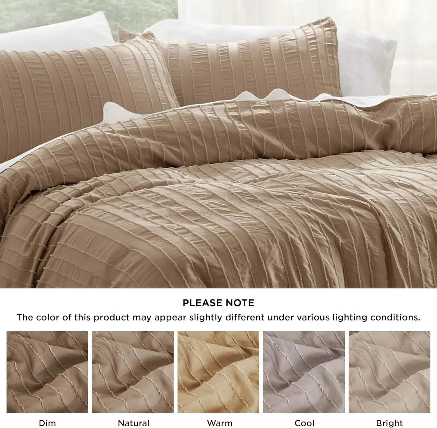 Striped Tufted Embroidery Duvet Cover Set