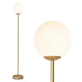 Tangkula Globe Floor Lamp, Mid Century Modern Standing Lamp with Acrylic Lampshade (Gold)