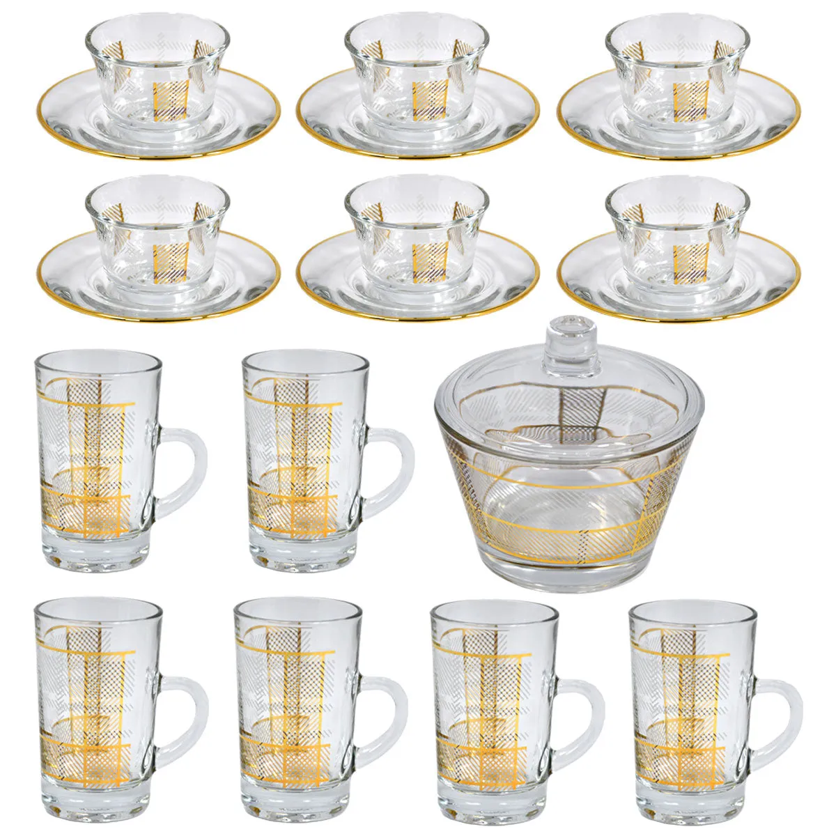 Tea & Coffee Glass Set (19 Pieces)