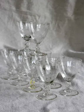 Ten mid-century aperitif glasses