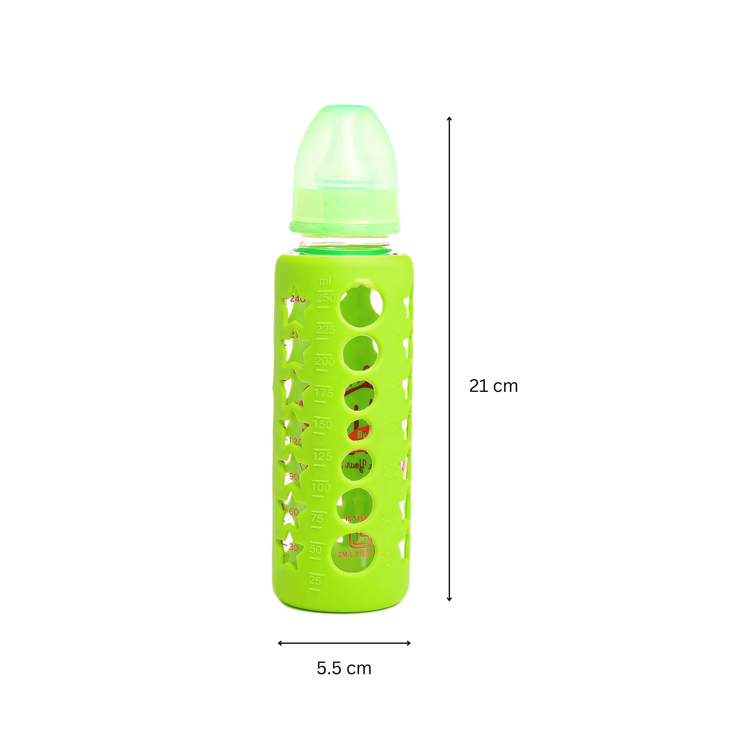 The Little Lookers High Borosilicate Glass Feeding Bottle for Baby/Feeder for Newborn |Super Soft Flow Control & Anti Colic Nipple for Infants/Toddlers(Pack of 3)