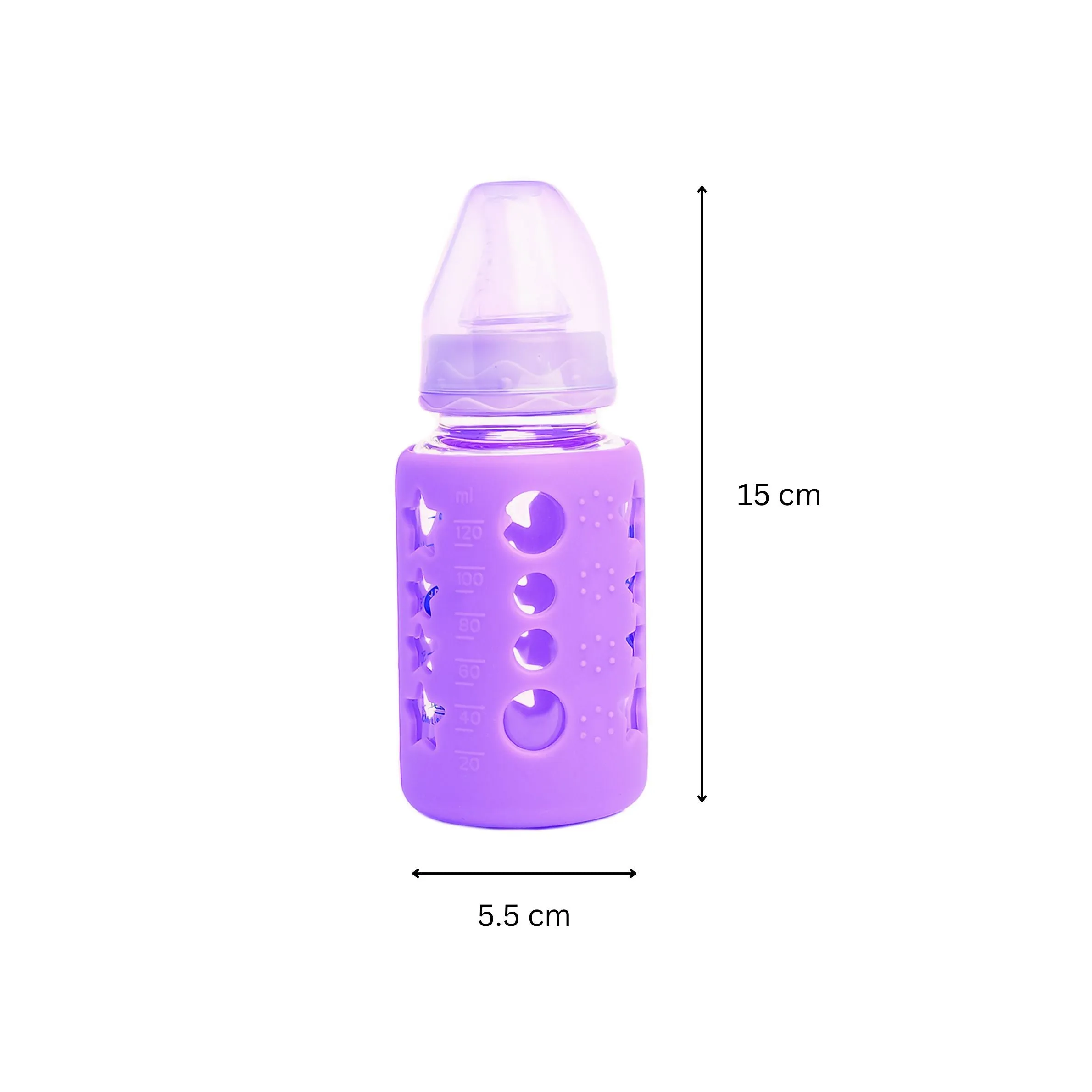 The Little Lookers High Borosilicate Glass Feeding Bottle for Baby/Feeder for Newborn |Super Soft Flow Control & Anti Colic Nipple for Infants/Toddlers(Pack of 3)