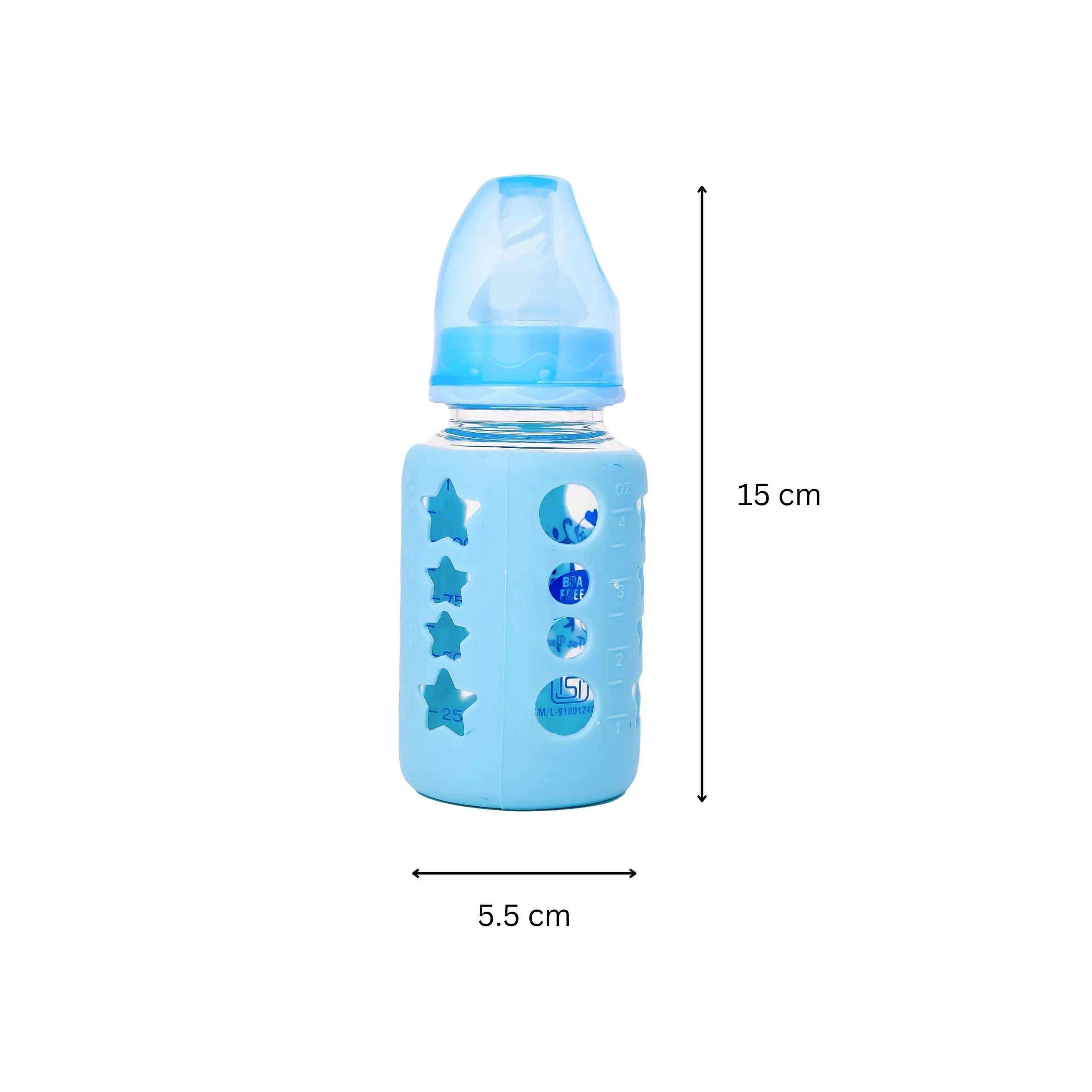 The Little Lookers High Borosilicate Glass Feeding Bottle for Baby/Feeder for Newborn |Super Soft Flow Control & Anti Colic Nipple for Infants/Toddlers(Pack of 3)