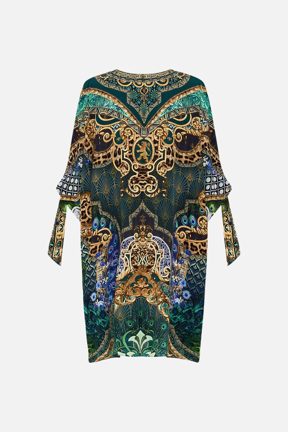 TIE SLEEVE SHORT V NECK KAFTAN FAN DANCE