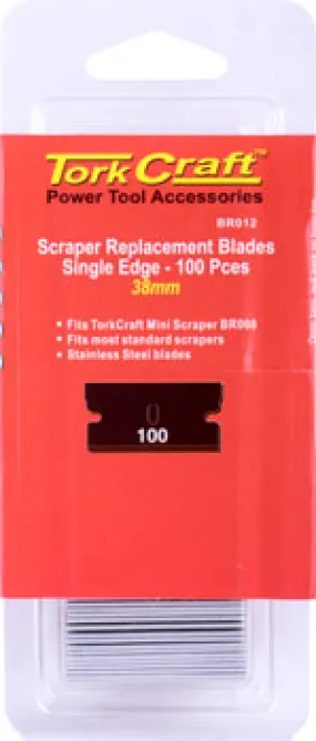 Tork Craft Scraper Replacement Blades 100 Pcs Per Pack - 38Mm