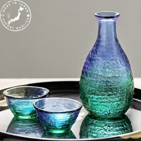 Toyo-Sasaki Aurora Japanese Handcrafted Glass Sake Gift Set