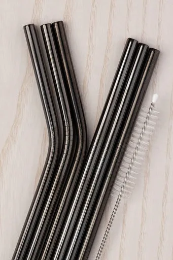 Tranquillo Reusable Metal Straws - Black