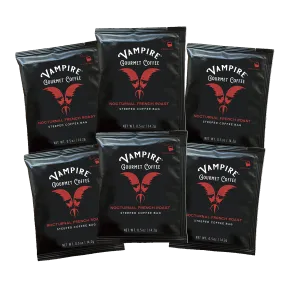 VAMPIRE COFFEE SINGLE SERVING STEEP BAG 6 PACK - Nocturnal French Roast