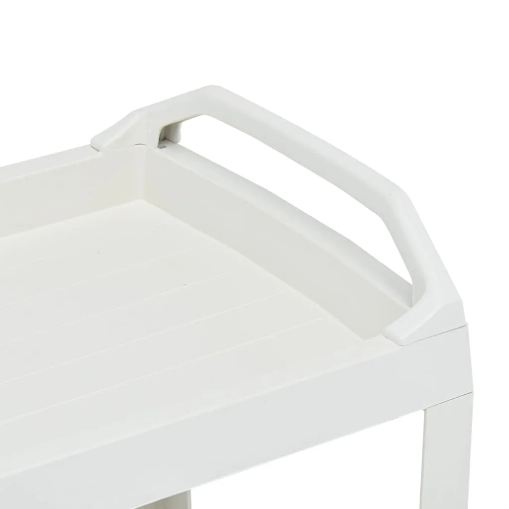 vidaXL Beverage Cart White 69x53x72 cm Plastic