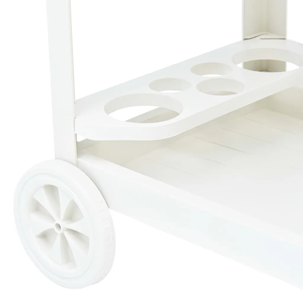 vidaXL Beverage Cart White 69x53x72 cm Plastic