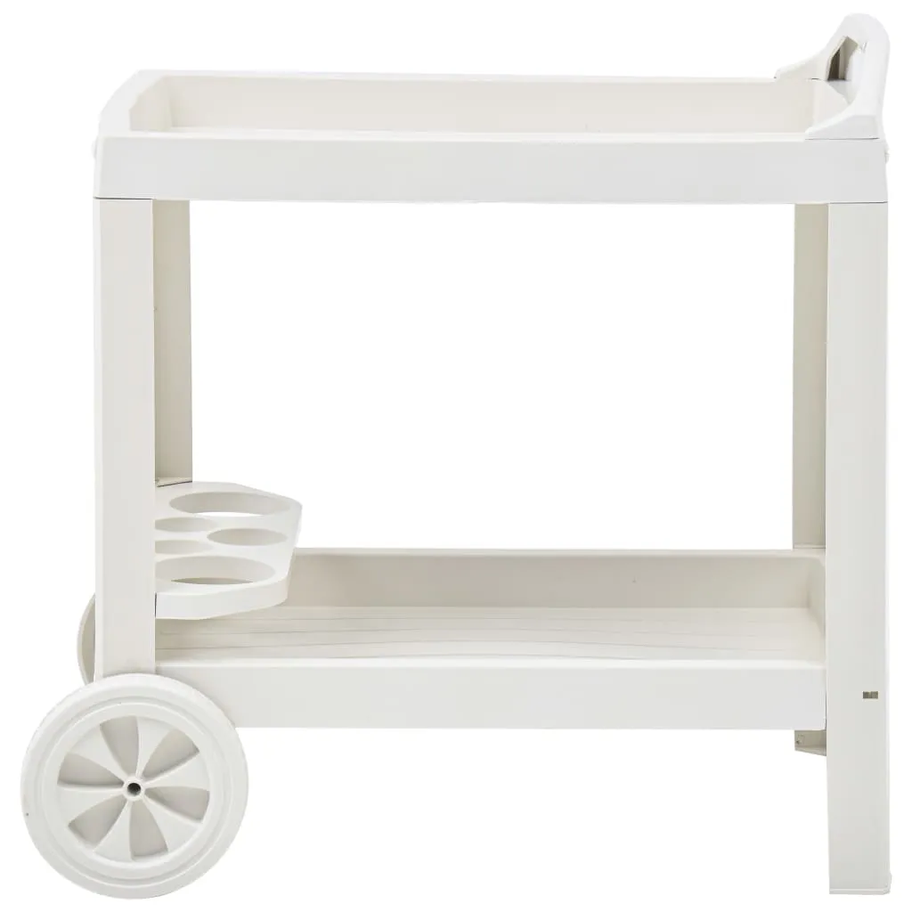 vidaXL Beverage Cart White 69x53x72 cm Plastic