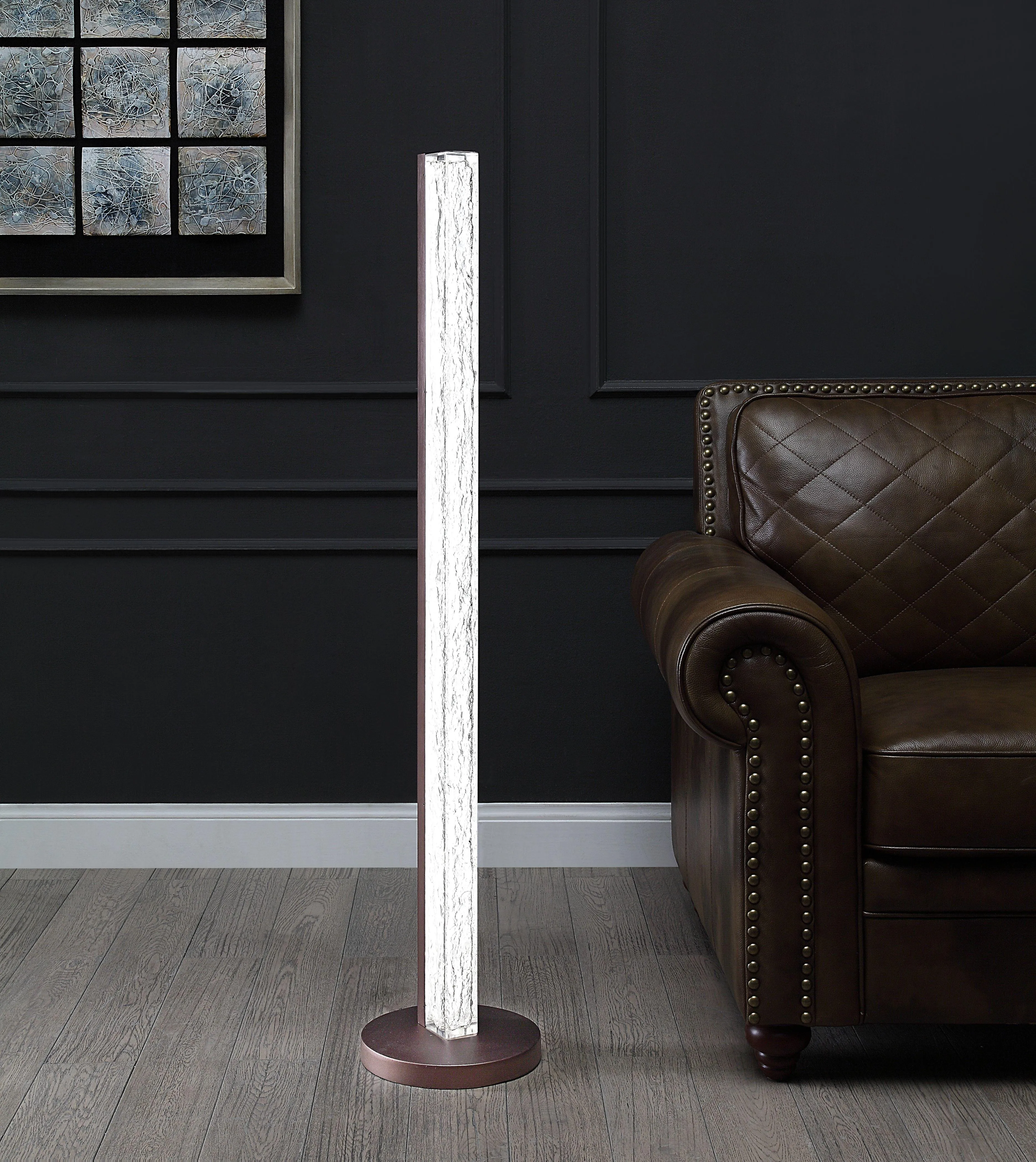 Vreni Clear & Brown Floor Lamp