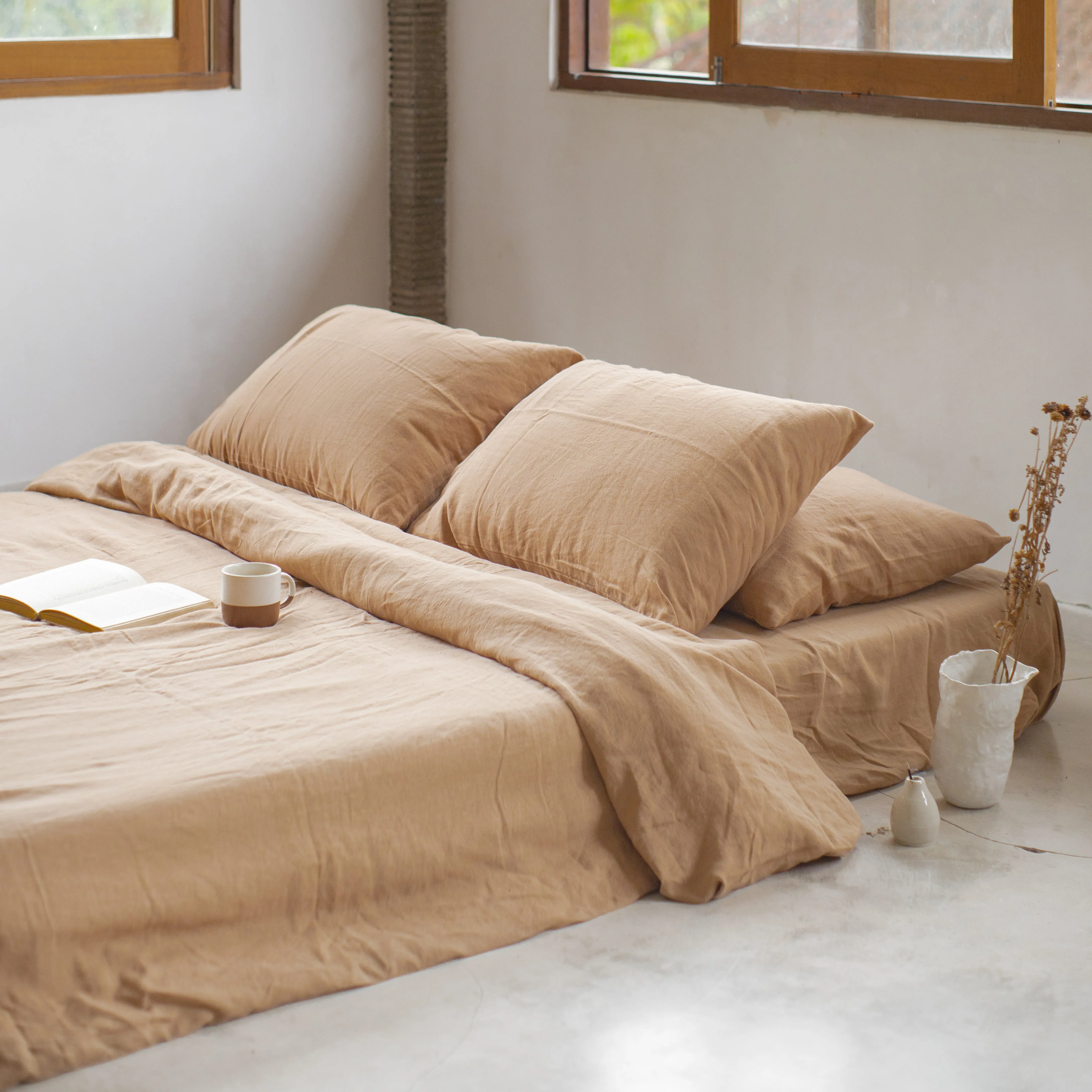 Walnut Linen Duvet Cover