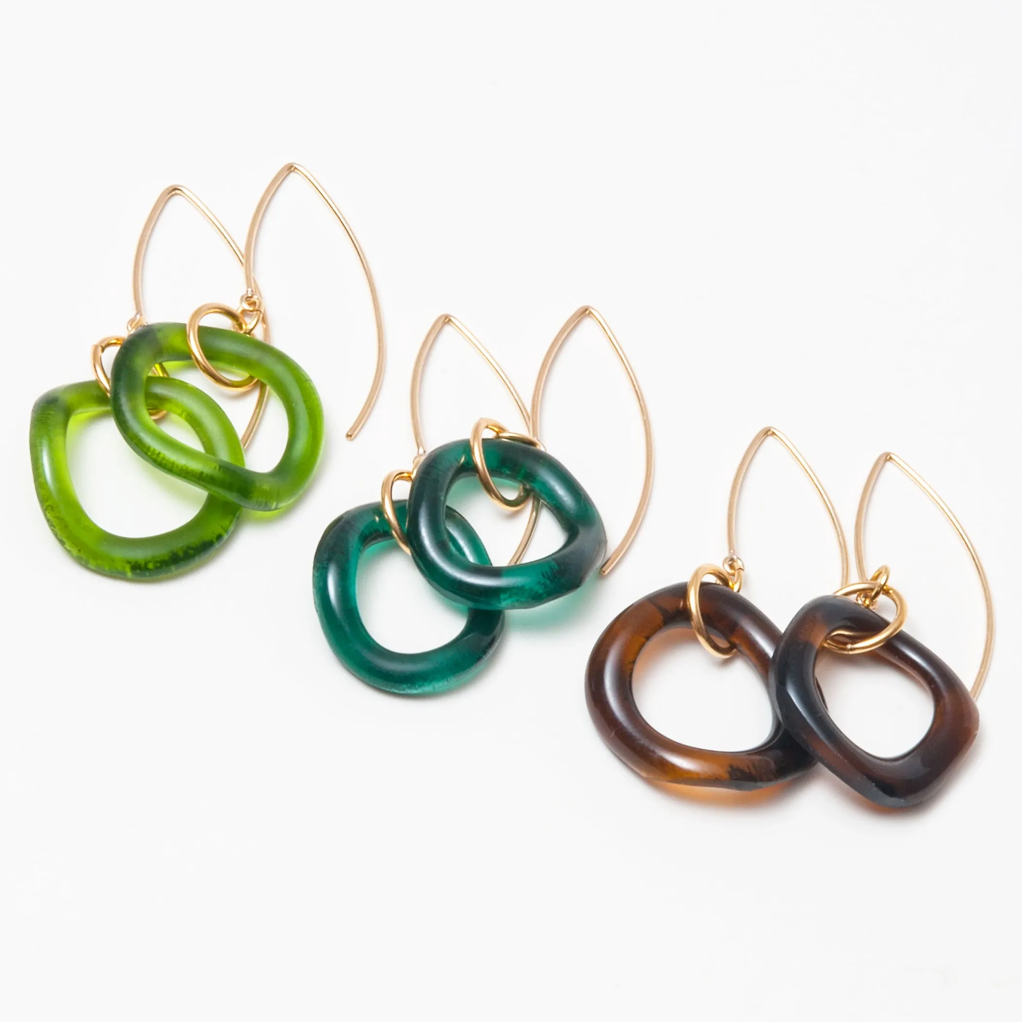 Wave Boomerang Earrings Fall Colors