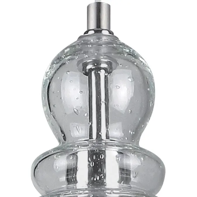 Westinghouse One-Light Indoor Mini Pendant Brushed Nickel Finish with Hand Blown Clear Seeded Glass - 6100700