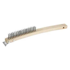 Winco 14" Scratch Brush with Wire Bristles & Scraper