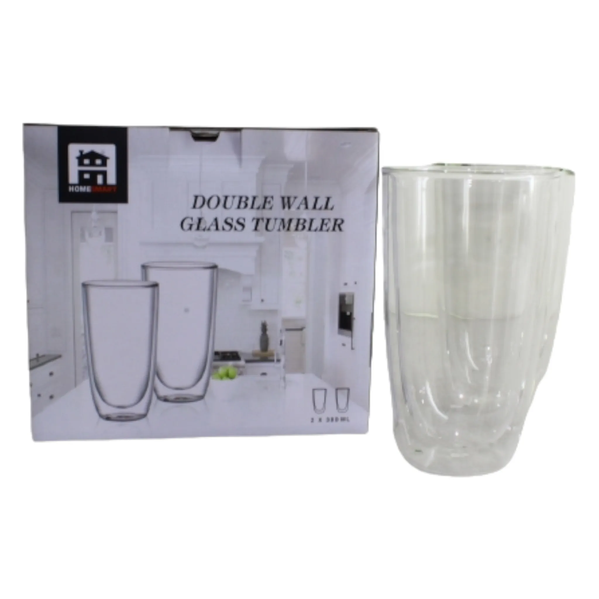 Winox Borosilicate Double Wall Cofee Cup 380ml 2pc GL2892