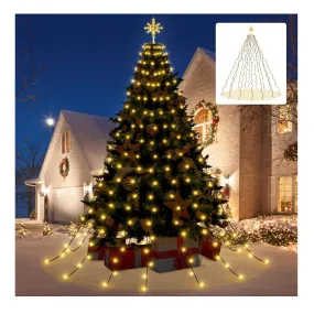 XUNXMAS Christmas Decoration String Lights Outdoor Indoor, 320 LED Drop Fairy Tree Lights Christmas Tree Decorations with 8 Models & Memory Function (Warm White)