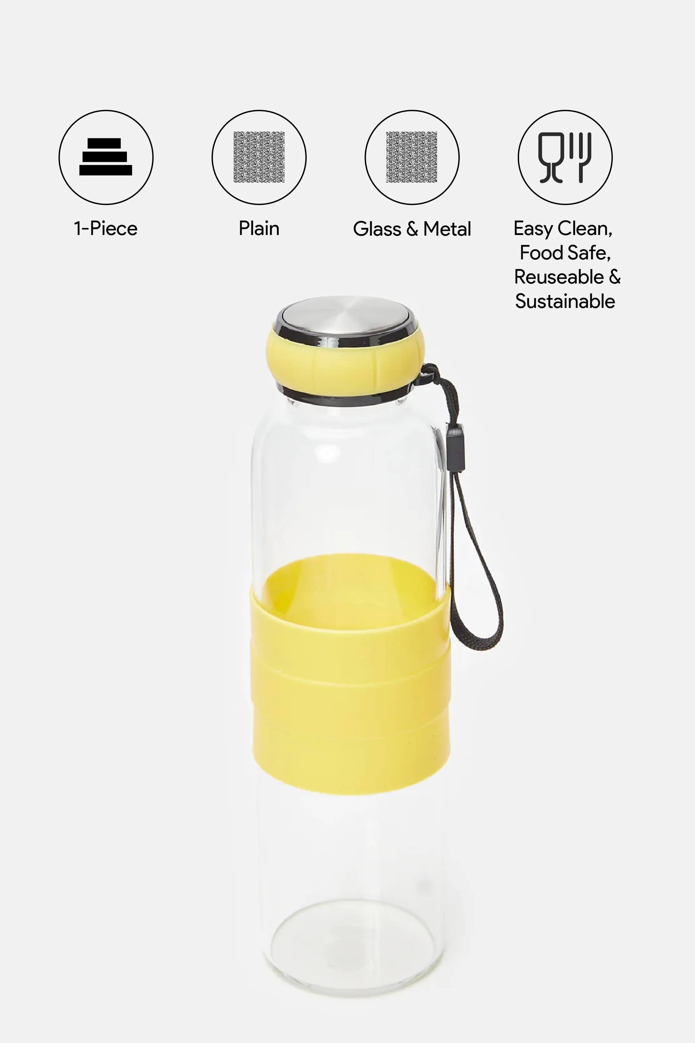 Yellow Borosilicate Glass Bottle