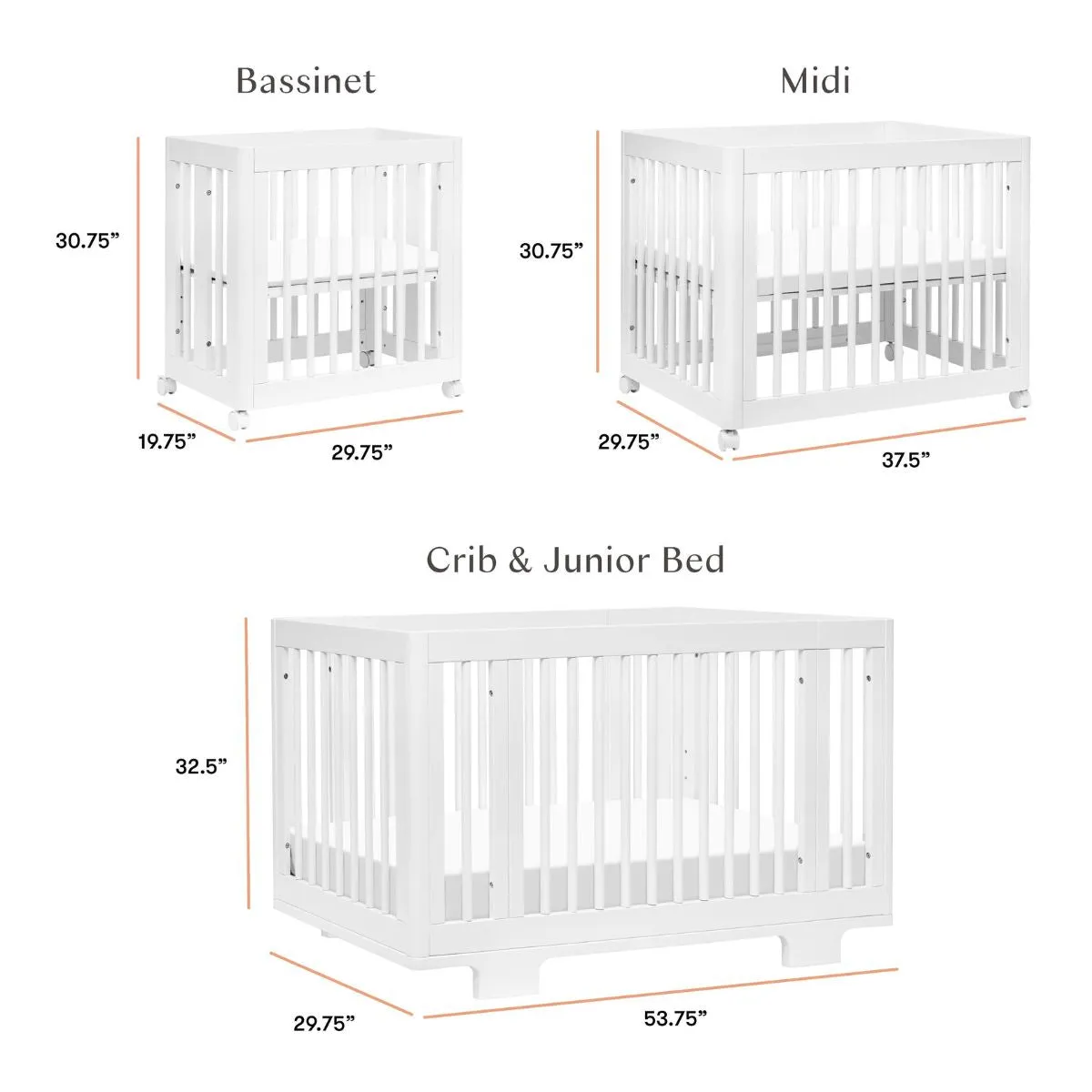 Yuzu 8-in-1 Convertible Crib with All-Stages Conversion Kits